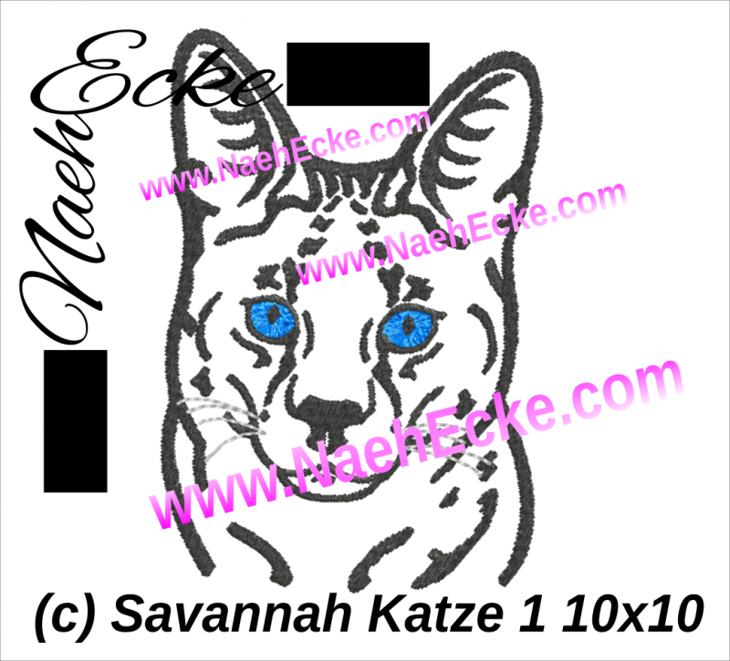 Stickdatei Savannah Katze 1 10x10