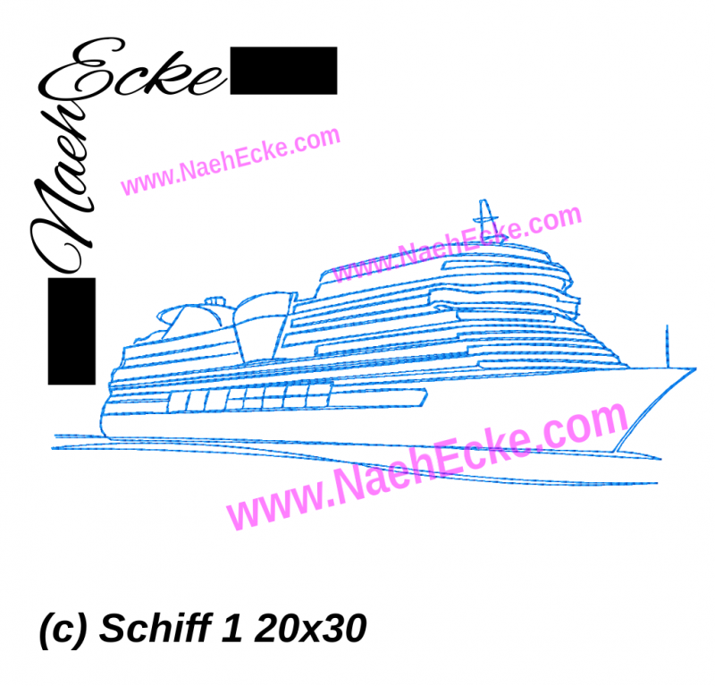 Stickdatei Schiff 1 20x30 / 18x30