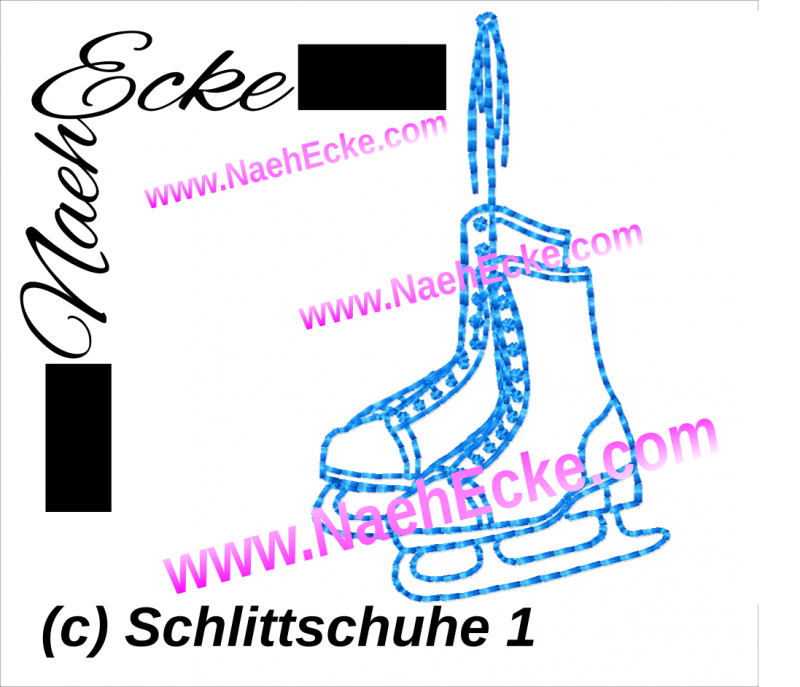 Stickdatei Schlittschuhe 1 Mini-Datei 10x10