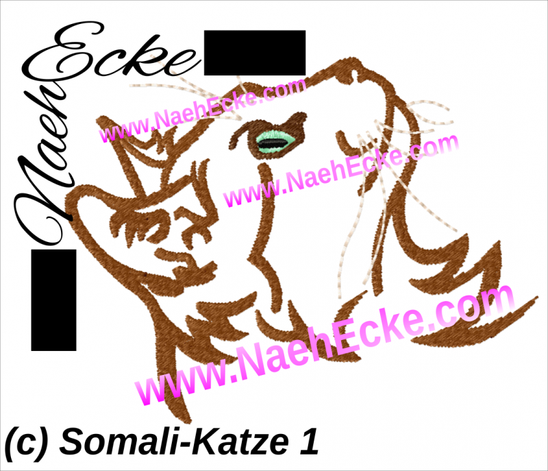 Stickdatei Somali-Katze 1 10x10