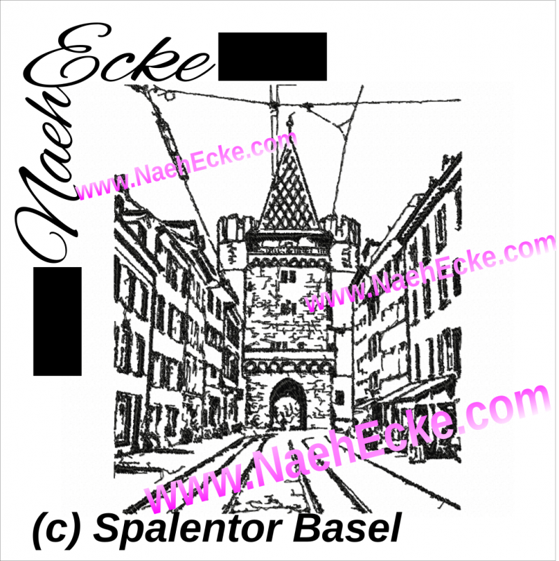 Stickdatei Basel Spalentor 20x20 / 20x28 / 20x30 Scrib-Art