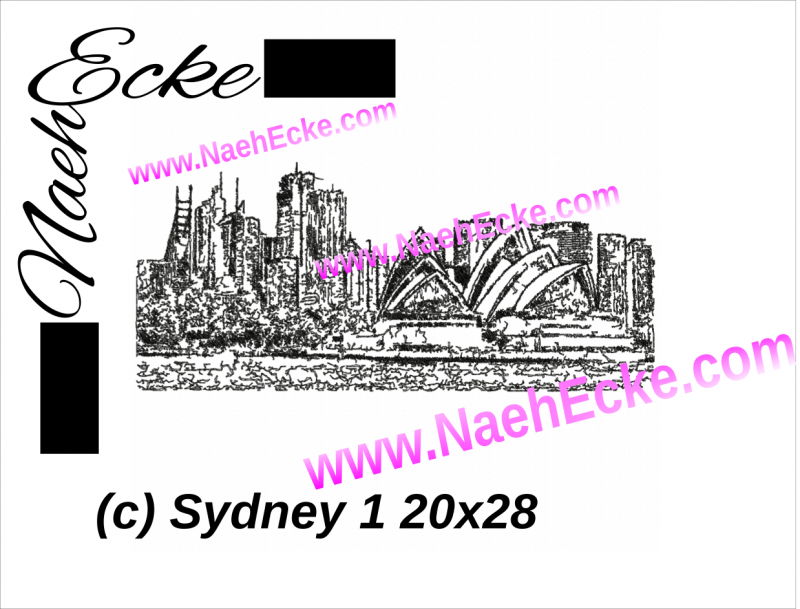 Stickdatei Sydney Skyline 20x28 Scrib-Art