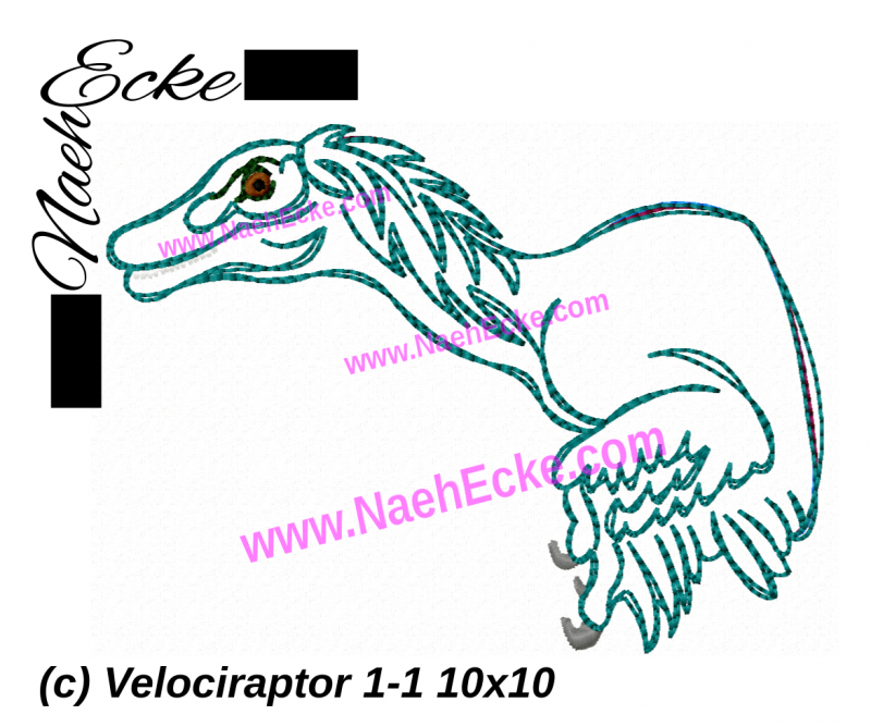 Stickdatei Velociraptor 1-1 10x10