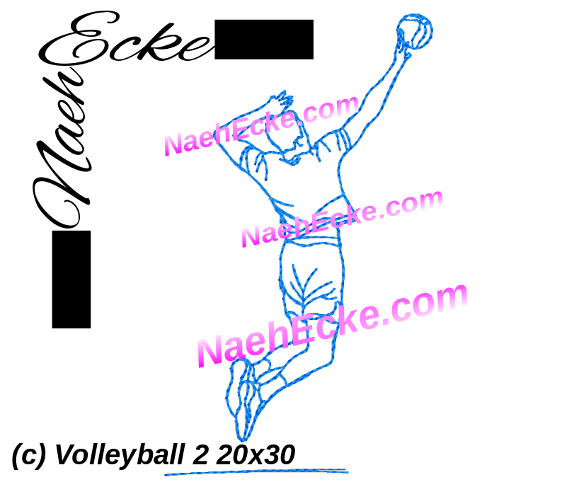 Stickdatei Volleyball 2 20x30 / 20x28 / 18x30 / 14x20 / 20x20