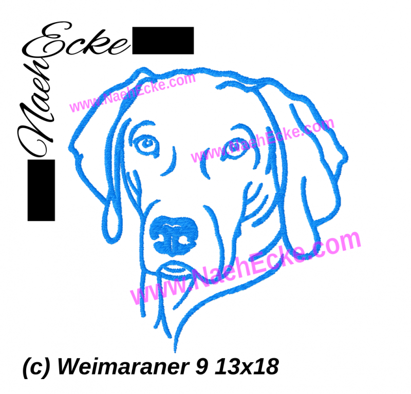 Stickdatei Weimaraner 09 13x18 / 14x20