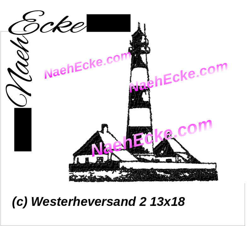 Stickdatei Leuchtturm Westerheversand 13x18 / 14x20 Scrib-Art