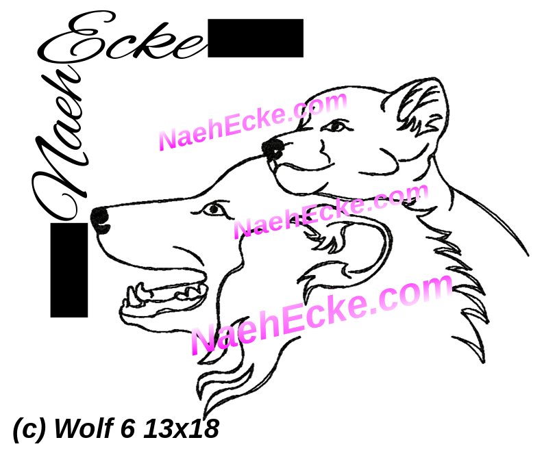 Stickdatei Wolf 6 13x18 / 14x20