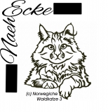 Stickdatei Norwegische Waldkatze Nr. 3 12x12