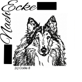 Embroidery Collie 8 Scrib-Art 5x7