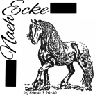 Embroidery Friesian Horse 11.81 x 7.87