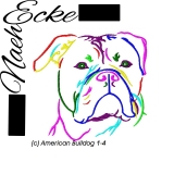 Stickdatei American Bulldog Nr. 1-4 10x10