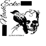 Stickdatei Skull mit Rabe Nr.6 13x18