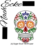 Stickdatei Sugar Scull Nr.1 13x18 quer