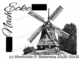 Stickdatei Windmühle 01 Bederkesa 20x28 / 20x30 Scrib-Art