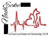 Stickdatei Herzschlag Hund und Katze 13x18