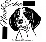 embroidery Bluetick Coonhound 5x7" 