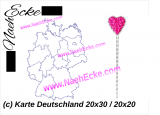 Stickdatei Landkarte Deutschland Doodle 20x30 / 20x20 / 20x28