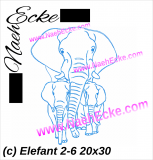 Stickdatei Elefant Nr.2-6 20x30 / 20x20 / 20x28