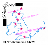 Stickdatei Großbritannien und Irland 13x18 / 14x20