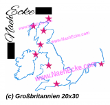 Stickdatei Großbritannien und Irland 20x30 / 20x28