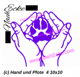 Stickdatei Pfote und Hand Nr 4 10x10