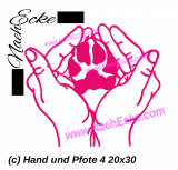 Stickdatei Pfote und Hand Nr 4 20x30