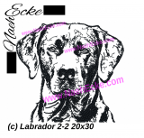 Stickdatei Labrador Nr. 2-2 20x30 / 20x28 / 26x26