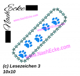 Stickdatei ITH Lesezeichen Pfote 3 10x10