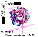 Stickdatei Rose 1 10x10 Watercolortattoo