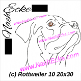 Stickdatei Rottweiler Nr. 10 20x30 / 20x28