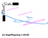 Stickdatei Segelflugzeug 1 20x30 / 18x30