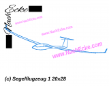 Stickdatei Segelflugzeug 1 20x28 / 18x30