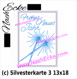 Stickdatei Silvesterkarte 3 Wunderkerze 13x18 ITH