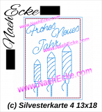 Stickdatei Silvesterkarte 4 Feuerwerk / Rakete 13x18 ITH