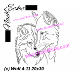 Stickdatei Wolf Nr. 4-11 20x30 / 18x30 / 20x20 / 20x28