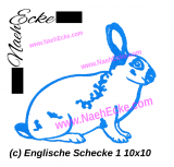 Embroidery English pinto rabbit 4x4