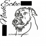 embroidery Scottish Deerhound 1 11.81 x 7.87" 